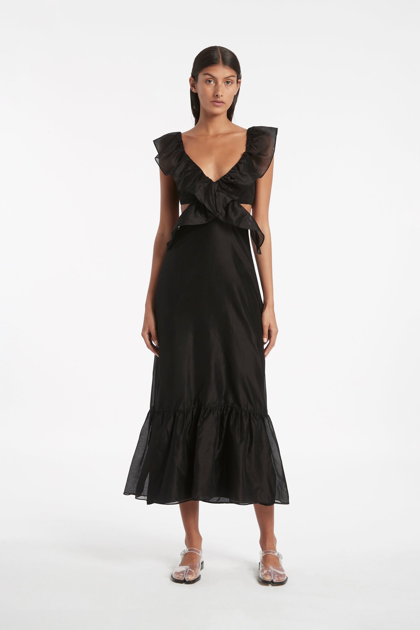 FRANC FRILL MIDI DRESS – SIR.